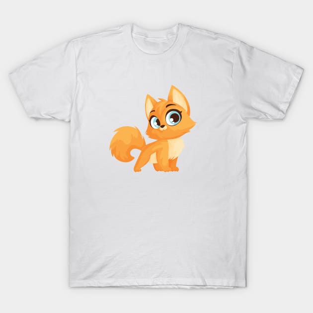 Adorable Fluffy Orange Kitten T-Shirt by Javvani